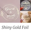 100 Pcs, Real Foil Shiny Gold Custom Stickers, Favors Labels, Transparent, Personalised Wedding Stickers ► Photo 1/6