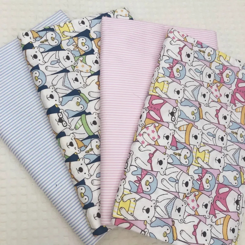 Хлопковая саржевая ткань с принтом медведя 100% хлопок простыня для шитья своими