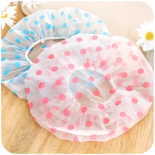 Waterproof Wave Point Bath Cap Hat Elastic Shower Hat Reusable Shower Bath Head Hair Cover For Women Salon Bath Supplies