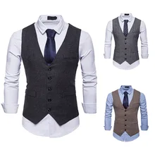 Мужской однобортный жилет в елочку спортивный костюм жилет M37