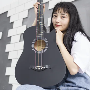 

38-Inch D-Folk Music Basswood Guitar Metal String Button Guitar Guitar BOY 'S And GIRL 'S Novice Beginner
