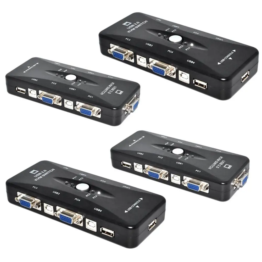 4 порта USB 2 0 KVM переключатель мышь/клавиатура/VGA/переключатель SVGA Box Видео монитор