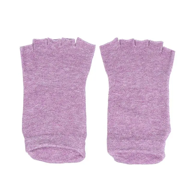1 пара Противоскользящих носков для йоги увлажняющие носки с 5 носками дышащие спортивные носки для женщин и девушек(фиолетовый