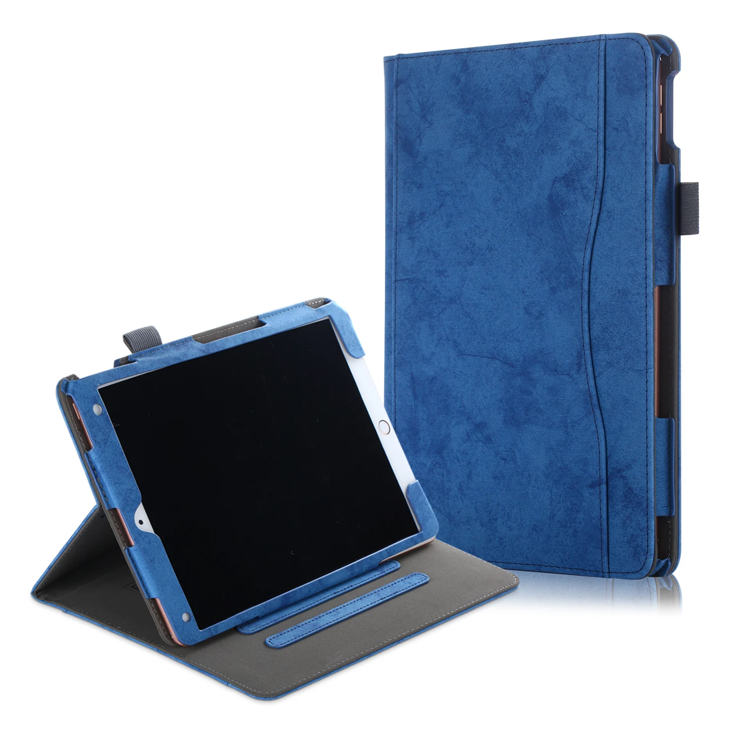 Многоугольный чехол-подставка из искусственной кожи для iPad Air 3 Pro 10,5 чехол с функцией автоматического пробуждения/сна для iPad 10,2 чехол - Цвет: Синий