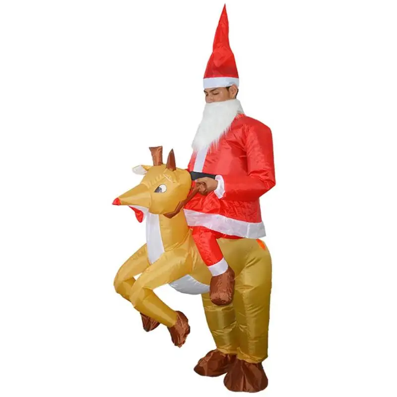 Милый надувной Санта-Клаус для детей и взрослых; Забавные куклы-ходячие; карнавальный костюм на Рождество; вечерние комбинезоны - Цвет: C