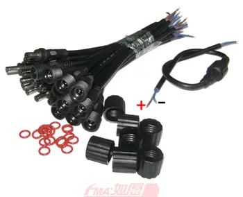 

10Pairs of DC5.5/2.1mm Waterproof Connector for MagicShine Light connection BLK
