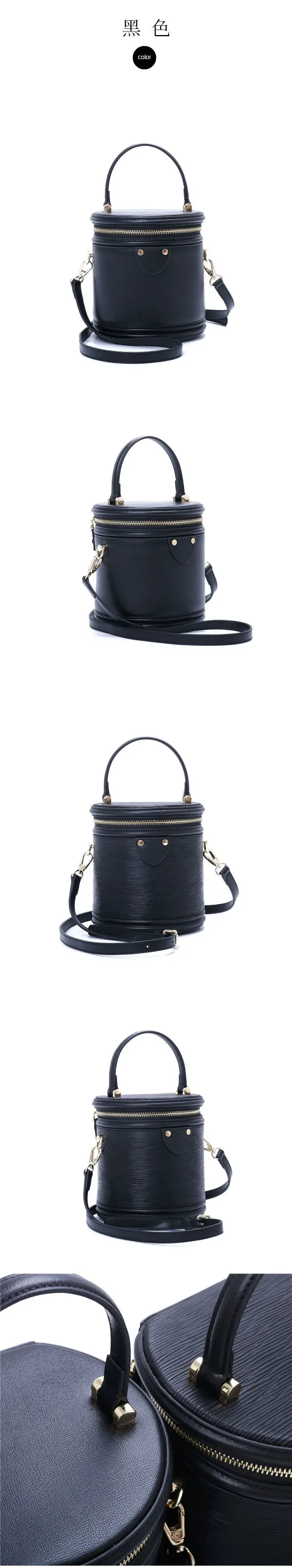 Кожаная Ретро круглая маленькая сумка "бокс" Маленькая модная ручная диагональная женская сумка-мешок