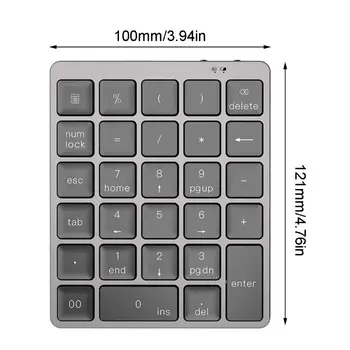 

Aluminum Alloy 28 Keys Wireless Bluetooth Numeric Keypad Ultra-thin Mini Numpad LX9B