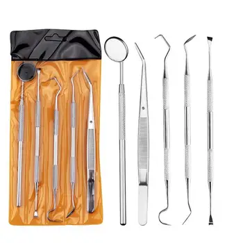 

5Pcs Set Dental Tool Set For Family With Stainless Steel Dental Tooth Mirror Dentist Prepared Probe Tooth Care Kit