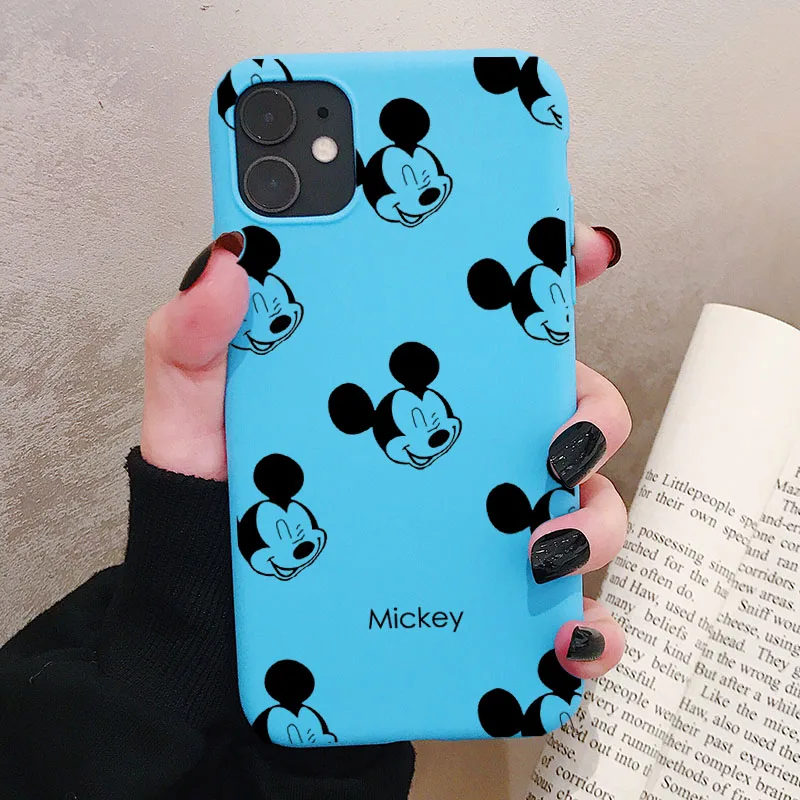 P2Blue Чехол для телефона iPhone 11 Pro XR X Xs Max 8 7 6 Plus 6S 5S SE матовый Силиконовый чехол с мультяшной мышкой мягкая задняя крышка - Цвет: P2Blue