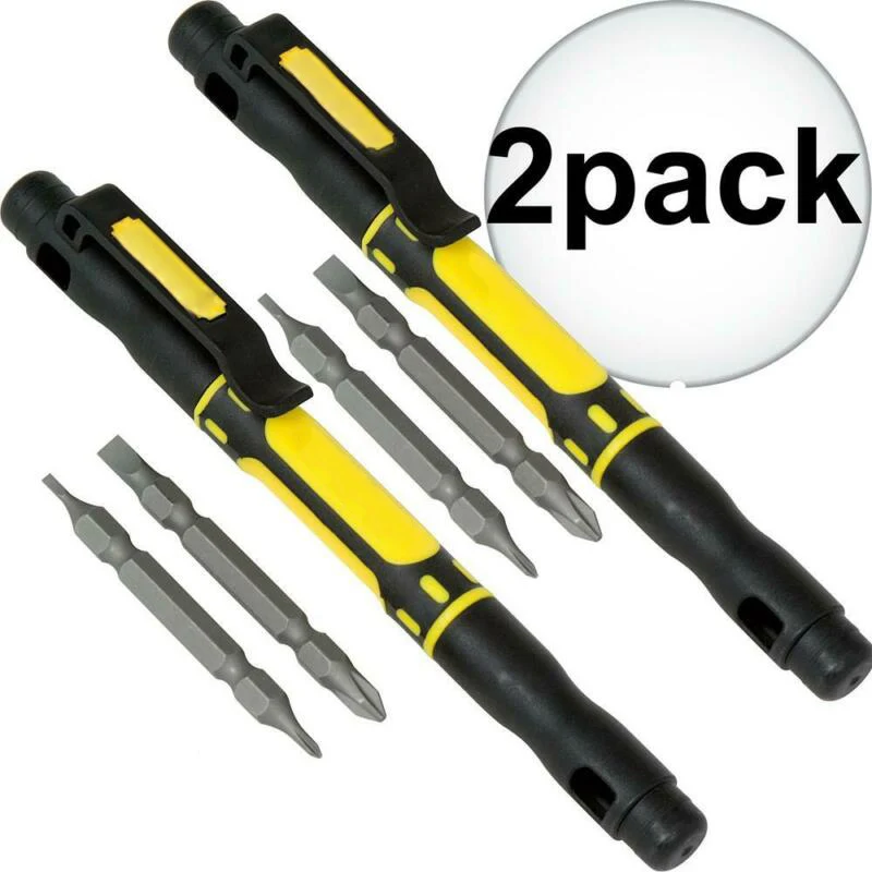 2pcs yellow 4 в 1 ручка-образный многофункциональный мини-отвертка из сплава - Цвет: 2pcs yellow