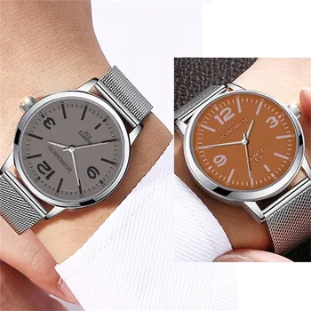 

Gofuly Men's Fashion Business Watch Simple Stainless Steel Mesh Belt Wild Men's Quartz Wrist Watch Military Men Clock relogio