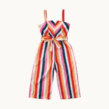 ImCute/ г.; весенне-летняя детская одежда для маленьких девочек; комбинезоны без рукавов в радужную полоску с бантом; От 6 месяцев до 5 лет Одежда для девочек для путешествий