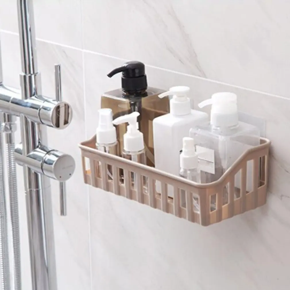 Kitchen Bathroom Storage Shelf Hanging Rack Corner Basket Holder Organizer Wall-mounted Storage Basket Household Organization