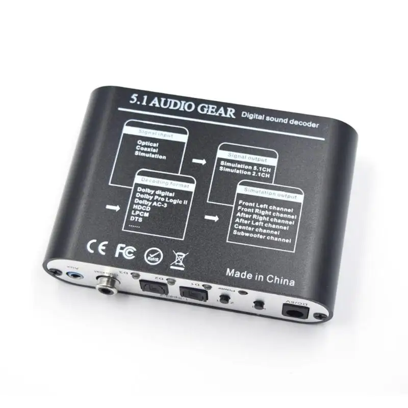  Digital Audio Decoder 5.1 Audio Digitale Audio Converter HD Player con USB