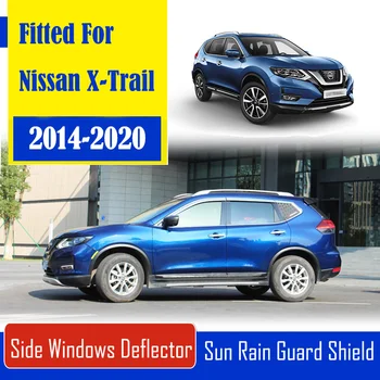 

1 Set Chrome Side Vent Sun Shade Window Visors Rain Guard Deflectors For Nissan X-Trail 2014-2020