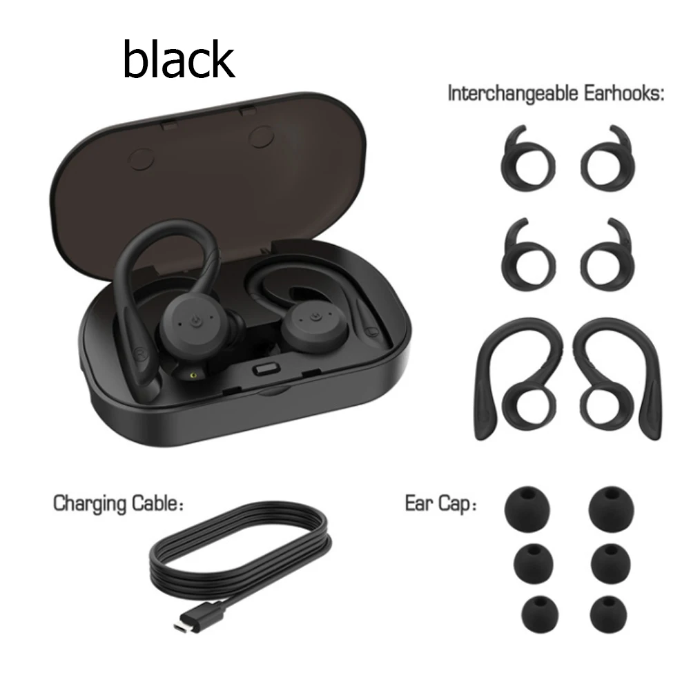 Tanie 5.0 zestaw słuchawkowy Bluetooth TWS bezprzewodowe słuchawki douszne wodoodporne słuchawki z redukcją szumów nadaje się do wspinaczki pływanie piesze wycieczki