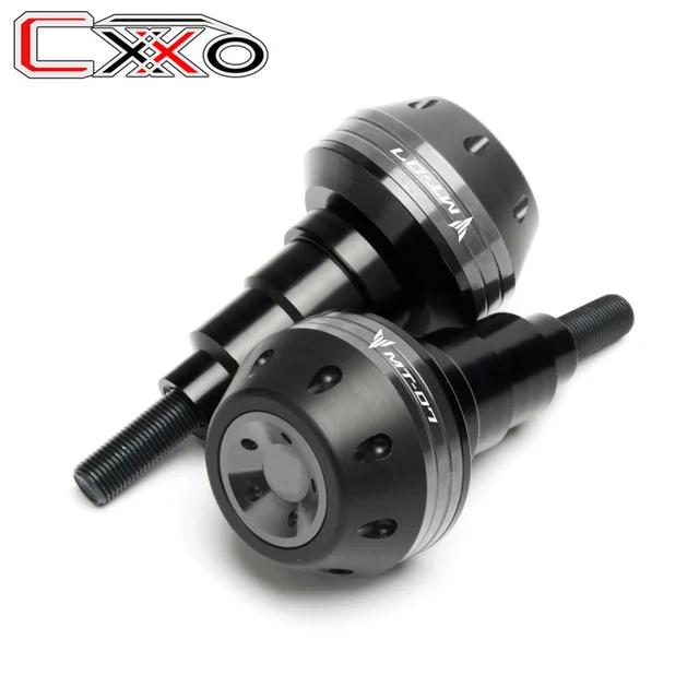 LOGO MT-07 Left & Right Motorcycle CNC Frame Sliders Crash Pad Falling Protector Guard For Yamaha MT07 MT 07 2014-2021 2019 2020 grey