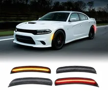 

4Pcs Smoked Lens Front/Rear LED Side Marker Lights Lamps For 2015-2021 Dodge Charger 68214126AA 68214127AA 68214404AA 68214405AA