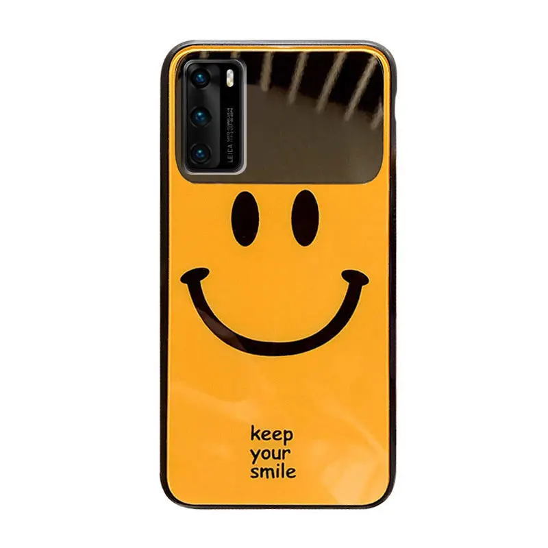 

Smile TPU Phone Cover Case For HUAWEI P20 P30 P40 PRO MATE10 20 30 NOVA2/3/4/5/6/7 Mirror Glass Make Up for Girl Khushi Accessor