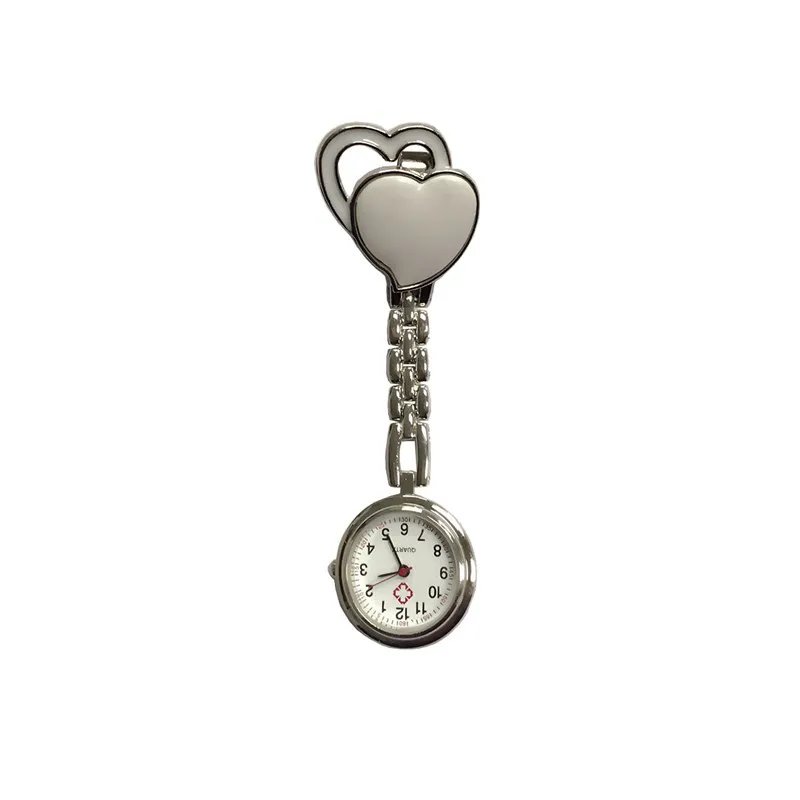 Модные нагрудные теплые милые кварцевые карманные часы с сердцем, часы для медсестры, брошь, туника, часы с брелоком, батарея, доктор, медицинский - Цвет: White
