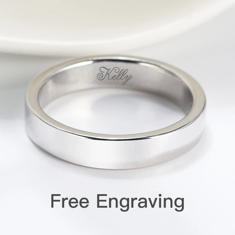 Amazon.com: Homxi Wedding Rings Engraving Rings Wedding Couple,Promise Rings  Stainless Steel 7.5MM Gold Silver Ring with Round Ring Couple Size Women 7  + Men 7 : Clothing, Shoes & Jewelry