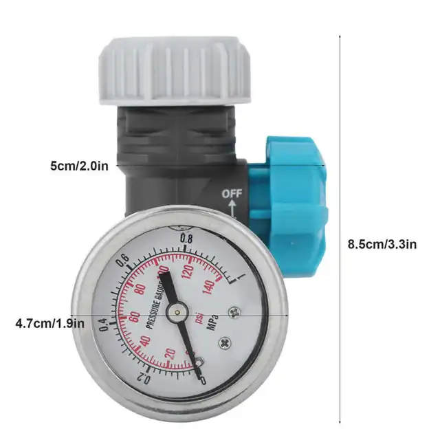 G3/4In Állítható Víznyomás -Szabályozó Vezérlő Szelep Nyomásmérő Üvegházhatású Kerti Öntözőrendszer - Image 4