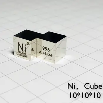 

Free shipping 6-sided Mirror Polished Double-sided Engraved Metal 10mm Nickel Ni Cube Ni≥99.95%