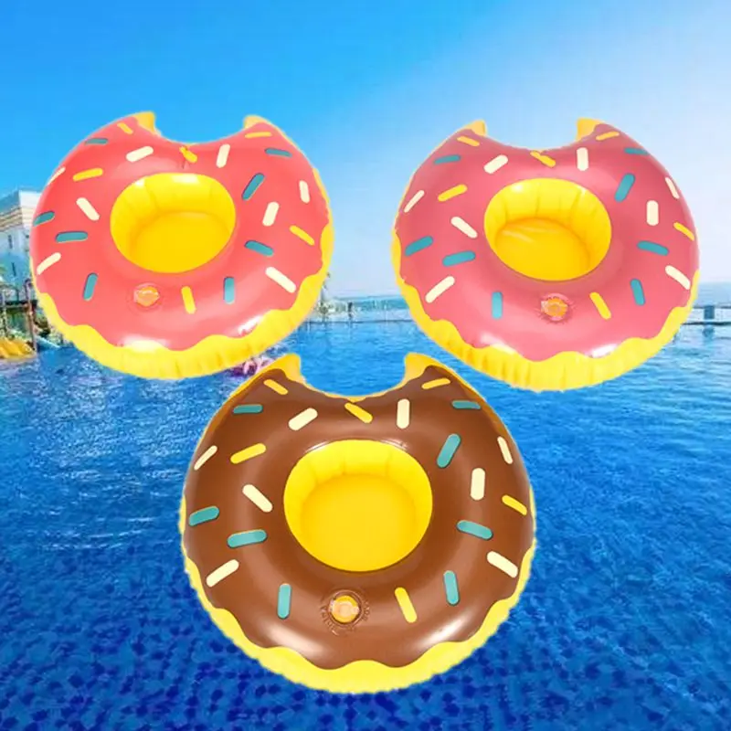 

Cute Do-nut Cup Inflatable Holder Floating Coaster Pool Drink Water Toy Beach Party