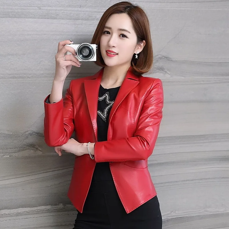Real 100% Sheepskin Coat Female Korean Bomber Jackets 2020 Spring Autumn Jacket Women Genuine Leather 4xl MY3517 | Женская одежда