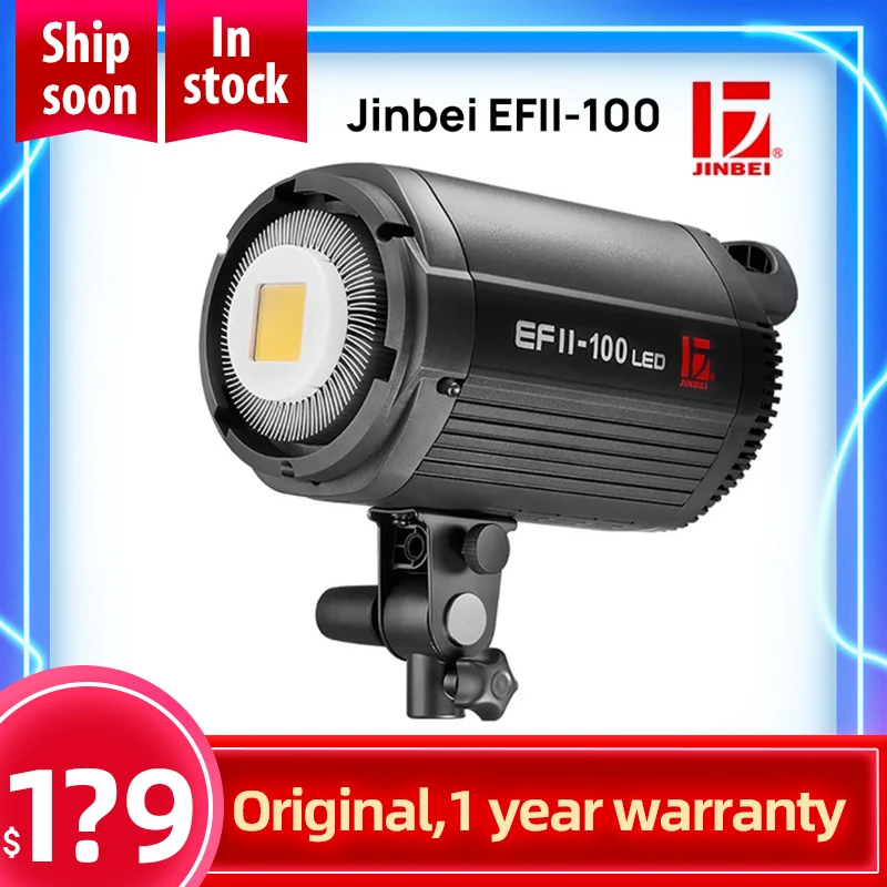 Jinbei Efii-60w Led Light Video Light Sun Light Continuous 60ws With Bowens  Mount Reflector For Video For Photography Pk Godox - Photographic Lighting  - AliExpress
