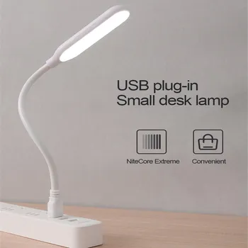 터치 디밍 야간 조명 미니 USB 독서 램프, 유연한 휴대용 테이블 램프, 파워 뱅크 노트북 PC 컴퓨터용, 3 색