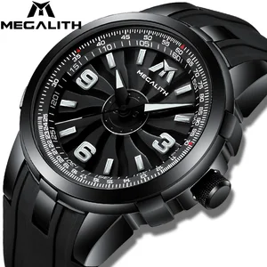 Image 1 - MEGALITH męskie zegarki wojskowe kreatywna turbina obrotowa tarcza do zegarka Sport wodoodporne zegarki kwarcowe męskie zegar Relogio Masculino