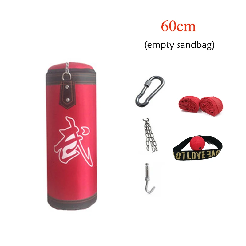 60cm-handwraps ball 60 см-150 см боксерская сумка для тренировок фитнес ММА боксерская сумка спортивная кикбоксерская сумка с песком Муай Тай боксер Тренировочный Набор пустой - Цвет: 60cm-handwraps ball
