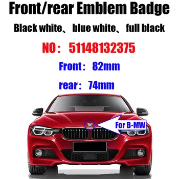 

2pcs Auto Tail Boot Logo Label/Front Bonnet Badge 82mm 74mm Car Head Hood Emblem Cap/Rear Trunk Emblem Cover for bmw