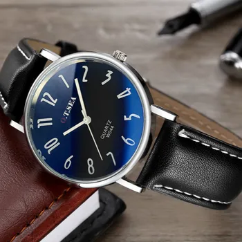 

Top Brand Simple Casual Minimalism Watches Men Black Leather Wristwatch Male 2018 New Fashion Hand Clock