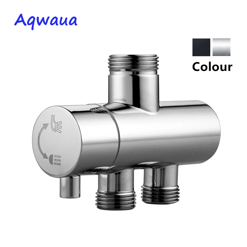 Shower Head Diverter Valve Diverter Valve Faucet Valve Aqwaua Shower Faucet Diverter 3 Way Shower Arm Diverter 2 Functions Brass Body Chrome Plated