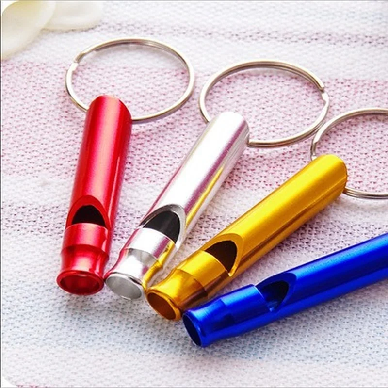 1PCS Whistles Training Whistle Multifunctional Aluminum Emergency Survival Whistle Keychain for Camping Hiking Outdoor Sport