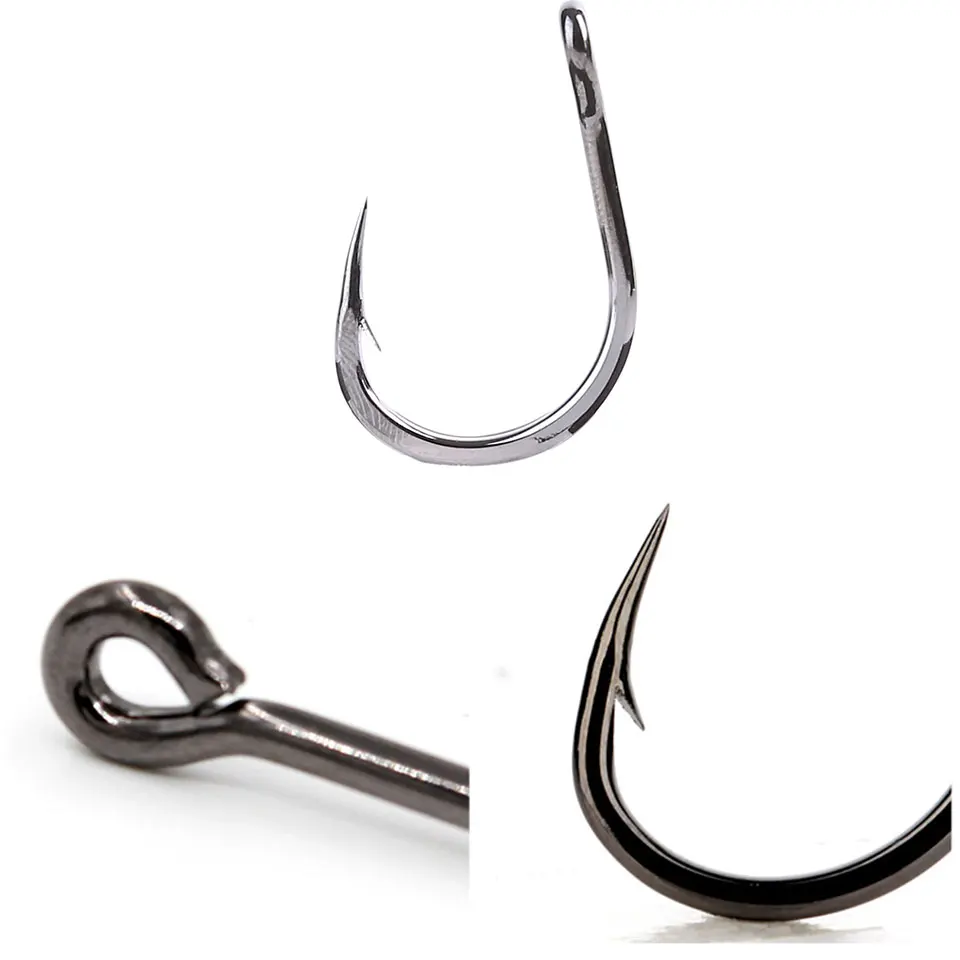 Оригинальные Mustad 10827 с отверстиями рыболовные крючки с кольцом 1/0-12/0 рыболовные крючки для рыбалки