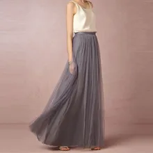 

2020 Women Maxi Long Skirt Soft Tulle Skirts Elastic Waist Wedding Maxi Skirts Party Boho Vintage Summer Skirts Faldas Saia