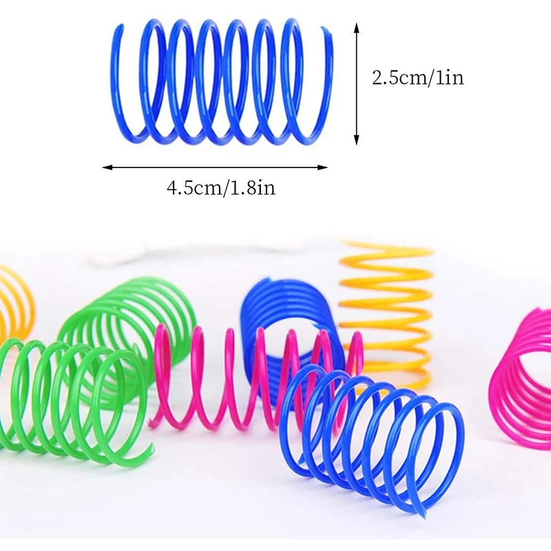 Cat Spring Toys 4Pack Colorful Coils for Kittens Creative Supplies Spiral Springs Coil Interactive Toy for Cats Kittens Swatting