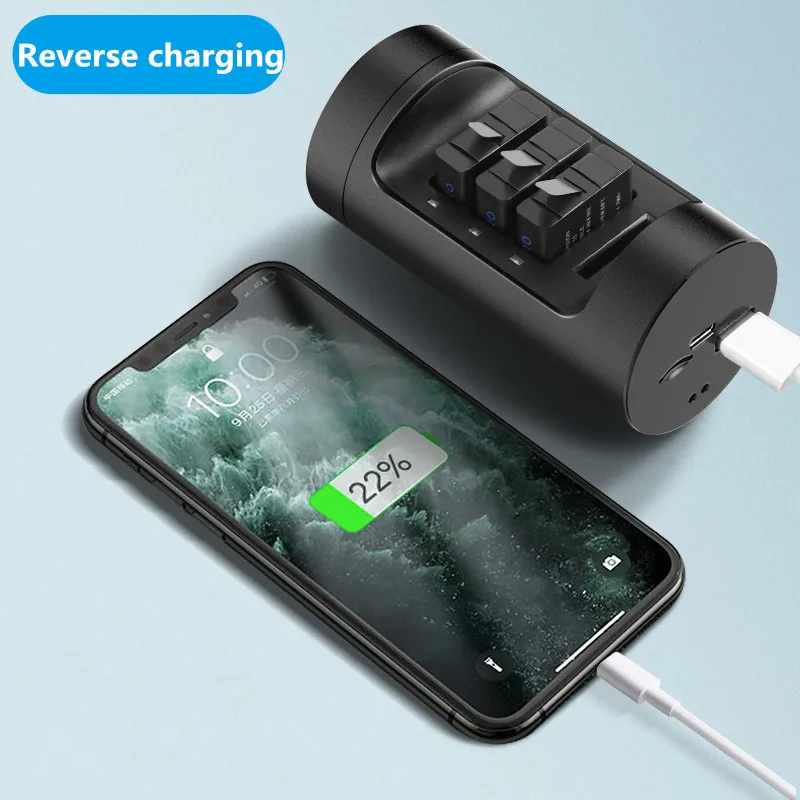 Три порта USB зарядное устройство батарея беспроводная зарядка TF карта коробка для хранения для Gopro Hero 8 7 6 5 черный аккумулятор для экшн камеры