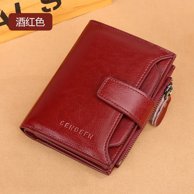 

2019 New Style WOMEN'S Leather Wallet Women's Short Students Korean-style Multi-functional Purse Driving License Leather Wallet