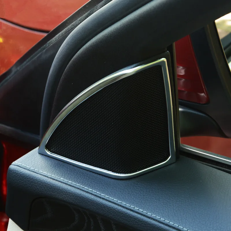 CNORICARC-Car-Door-Tweeter-Loudspeakers-Frame-Decorative-Cover-Trim-Chrome-ABS-for-Mercedes-Benz-C-class