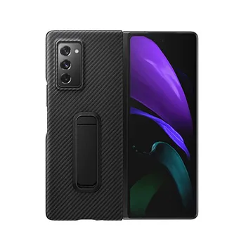 

Genuine Leather Phone Protective Case for Samsung Galaxy Z Fold2 Phone Shockproof Housing Shell Cover With Standing Bracket