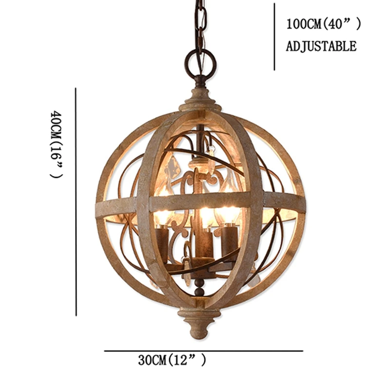 dining room chandeliers Nordic design  Retro Chandelier Lighting Hanging Pendant Lamp  Indoor Living Room Round Wood Loft Suspension Vintage Light long chandelier Chandeliers