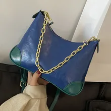 

Chain Blue Shoulder Bags for Women Quality Soft Leather Crossbody Bag Brand Designer Messenger Bag All Match Ladies Handbags Sac