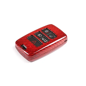 

Red Real Carbon Fiber Car Key Shell Cover For Jaguar E-PACE E PACE Accessories