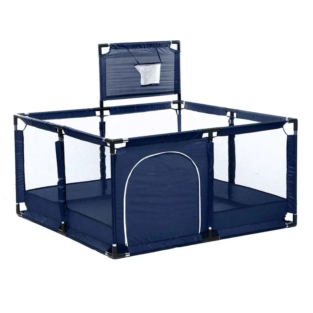 Navy Blue Bioby детская ограда для игры для детей Дети защитные ширмы от ветра, ограждения для дома и улицы, манеж для игры со океан пул защитное ограждение с корзиной - Цвет: Navy Blue