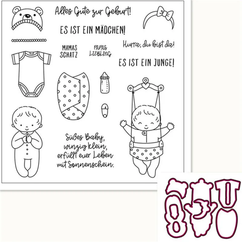 

German Sweet Baby Metal Cutting Dies and Stamps for Craft Scrapbooking Embossing Stencil DIY Die Cut Card Decoration 2020